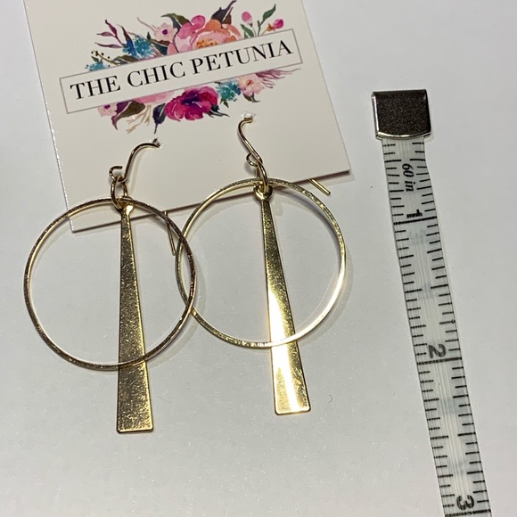 Gold Hoop Tassel Earrings - Picture 4 of 4